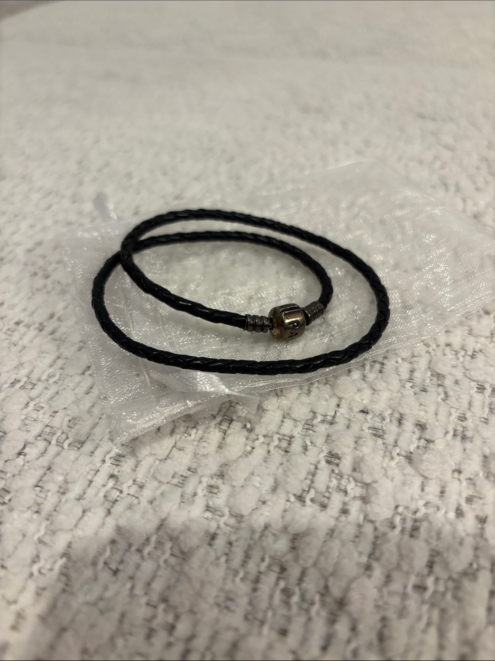 Pandora Black Braided Leather Wrap Bracelet